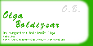 olga boldizsar business card